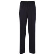 Blauwe Stretch Wollen Broek met Elastische Taille Fabiana Filippi , Bl...