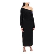 Asymmetrische Off-Shoulder Maxi Jurk Khaite , Black , Dames