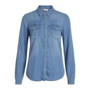 Denim Shirts Vila , Blue , Dames