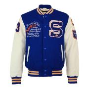 Teddy Varsity Wol Leren Jas Schott NYC , Multicolor , Dames