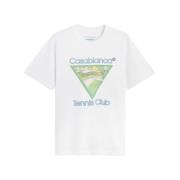 Tennis Club Icon Wit T-Shirt Casablanca , White , Heren
