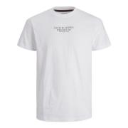 Archie Korte Mouw Ronde Hals T-shirt met Verhoogd Label Print Jack & J...