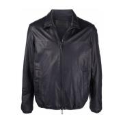 Leather Jackets Emporio Armani , Blue , Heren