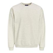 Basic Crew Neck Katoenen Sweatshirt Jack & Jones , Beige , Heren