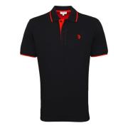 Mode Polo Shirt met Gestreepte Kraag U.s. Polo Assn. , Black , Heren