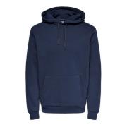 Comfort Fit Hoodie Only & Sons , Blue , Heren