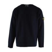 Blauwe Wollen Trui Stone Island , Blue , Heren