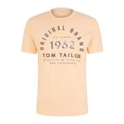 Gestreept T-shirt met Print Tom Tailor , Orange , Heren