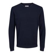 Basis V-Hals Gebreide Trui Jack & Jones , Blue , Heren