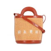 Oranje Katoenmix en Leren Handtas Marni , Orange , Dames