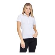 Witte Stretch Katoenen Polo Shirt K-Way , White , Dames