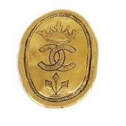 Pre-owned Metal brooches Chanel Vintage , Yellow , Dames