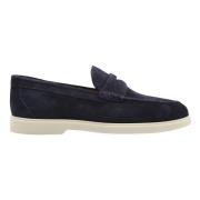 Blauwe Suede Penny Loafer Magnanni , Blue , Heren