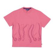 Roze Outline Tee Streetwear Shirt Octopus , Pink , Heren