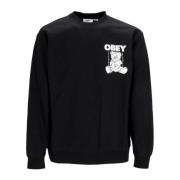 Premium Crew Fleece Sweatshirt Obey , Black , Heren