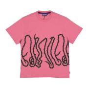 Thorns Tee Pink Streetwear T-Shirt Octopus , Multicolor , Heren