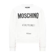 Sweatshirt met logo Moschino , White , Dames