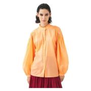 Katoenen voile blouse Anna Antik Batik , Orange , Dames