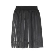 Zwarte Geplooide Watercolour Rok Versace Jeans Couture , Black , Dames