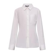 Katoenen shirt met opening Jacquemus , White , Dames