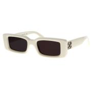 Retro Rechthoekige Zonnebril Arthur 10107 Off White , White , Unisex