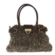 Pre-owned Wool totes Salvatore Ferragamo Pre-owned , Brown , Dames