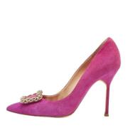 Pre-owned Suede heels Carolina Herrera Pre-owned , Purple , Dames