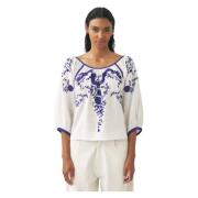 Geborduurde blouse Victoria Antik Batik , White , Dames