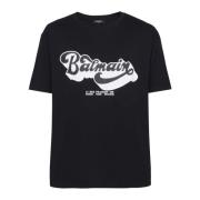 Jaren 70 T-shirt Balmain , Black , Heren