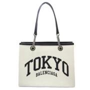 Pre-owned Canvas totes Balenciaga Vintage , White , Dames