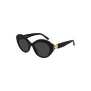 Zwarte Frame Grijze Lens Zonnebril Balenciaga , Black , Dames