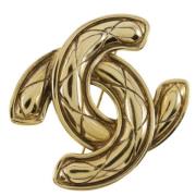 Pre-owned Metal brooches Chanel Vintage , Yellow , Dames