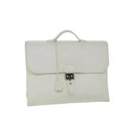 Pre-owned Leather handbags Hermès Vintage , White , Dames