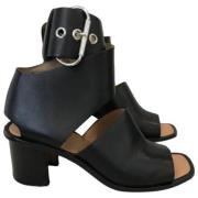 Pre-owned Leather sandals Celine Vintage , Black , Dames