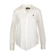 Witte Knoopsluiting Lange Mouw Overhemd Ralph Lauren , White , Dames