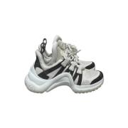 Pre-owned Canvas sneakers Louis Vuitton Vintage , White , Dames