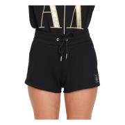 Zwarte Logo Patch Elastische Taille Shorts Armani Exchange , Black , D...