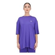 Paarse Trefoil Logo Print Dames T-shirt Adidas Originals , Purple , Da...