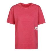 Kersen Puff Logo T-shirt T by Alexander Wang , Pink , Dames