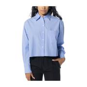Cropped Shirt voor Vrouwen Olaf Hussein , Blue , Dames