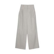 Grijze Wijde Broek van Wol Ami Paris , Gray , Dames