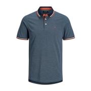 Casual Polo Shirt met V-hals Jack & Jones , Blue , Heren