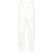 Witte Katoenen Plooibroek Alexander McQueen , White , Dames