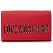 Rode Logo Schoudertas met Gouden Ketting Love Moschino , Red , Dames
