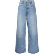 Lichtblauwe High-Rise Straight-Leg Jeans Agolde , Blue , Dames