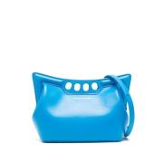 Blauwe Leren Schoudertas met Flap Zak Alexander McQueen , Blue , Dames