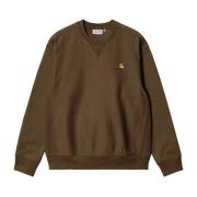 Amerikaans Script Sweatshirt Carhartt Wip , Brown , Heren