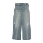 Paris Wide-Leg Jeans Blauw Palm Angels , Blue , Dames