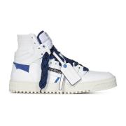 Witte Sneakers met Marineblauwe Randen Off White , White , Heren
