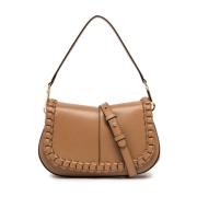 Leren Ronde Schoudertas Helena Gianni Chiarini , Beige , Dames